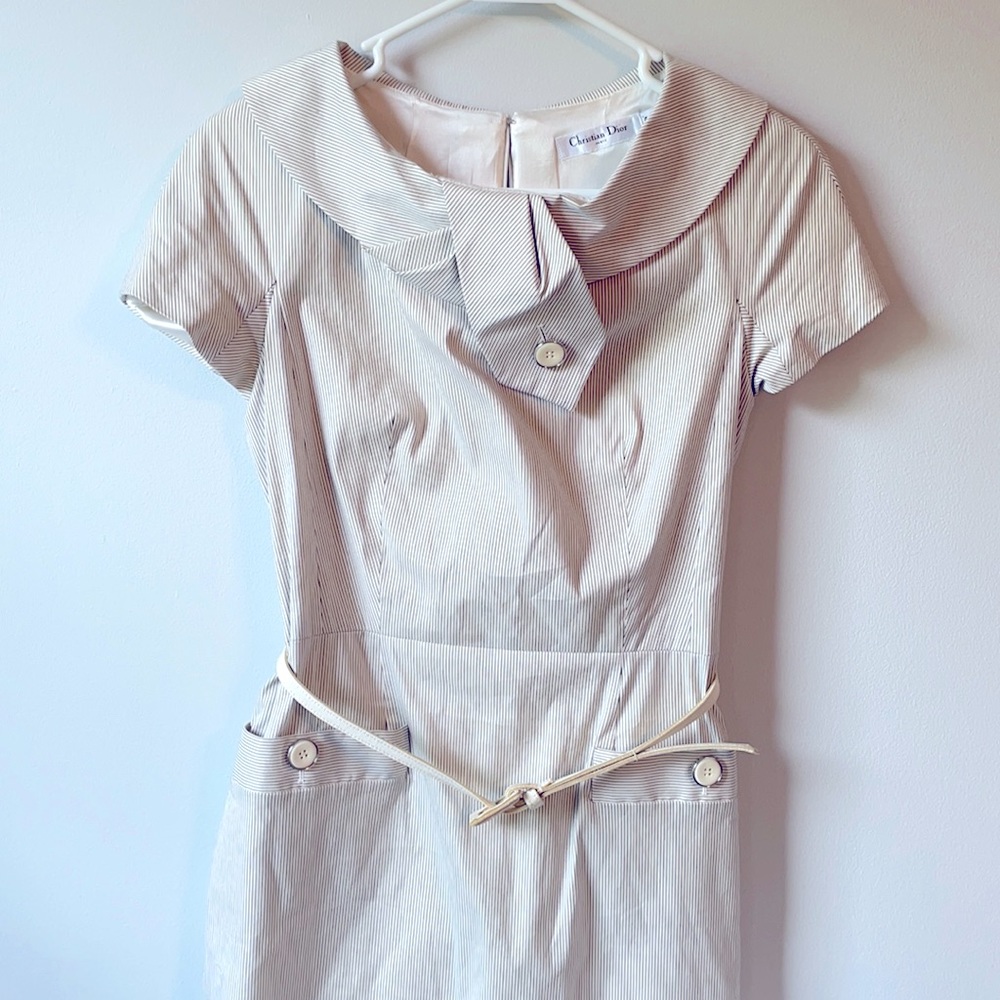 Christian Dior striped dress.